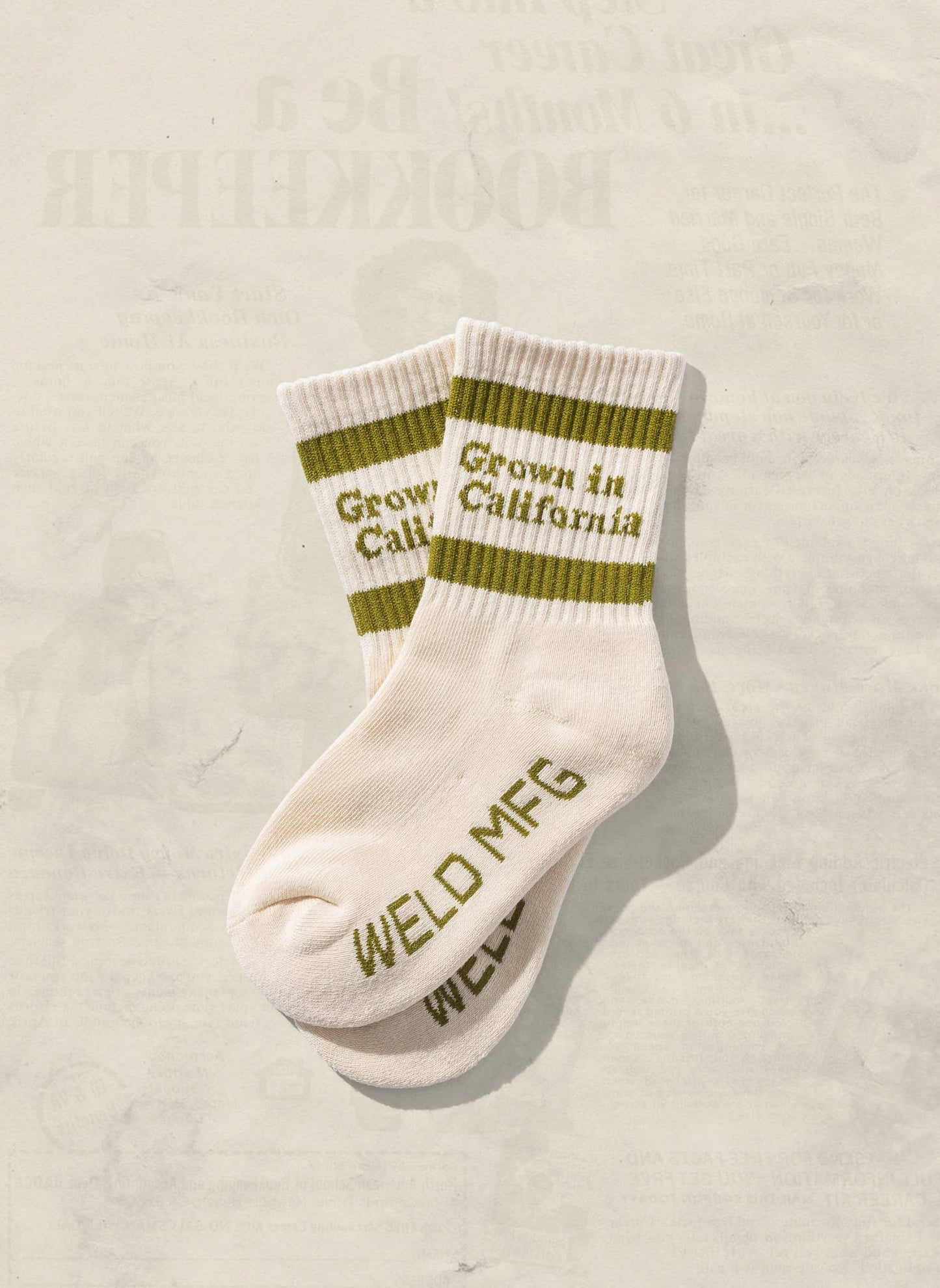 Grown in California Vintage Striped Crew Socks: Kids