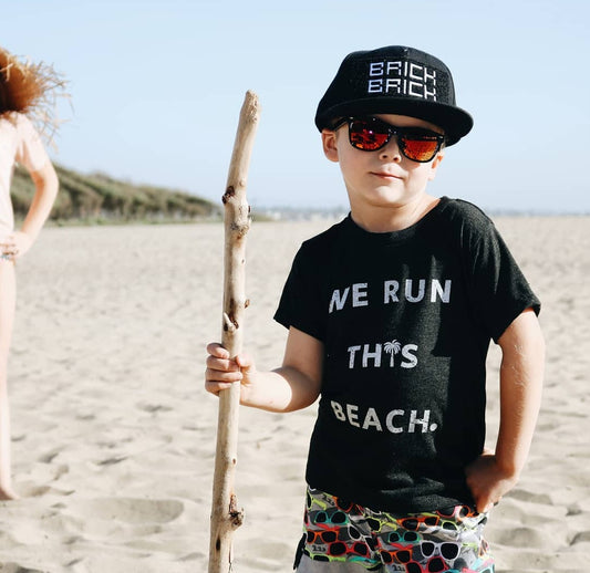We Run This Beach Youth Tee - Charcoal